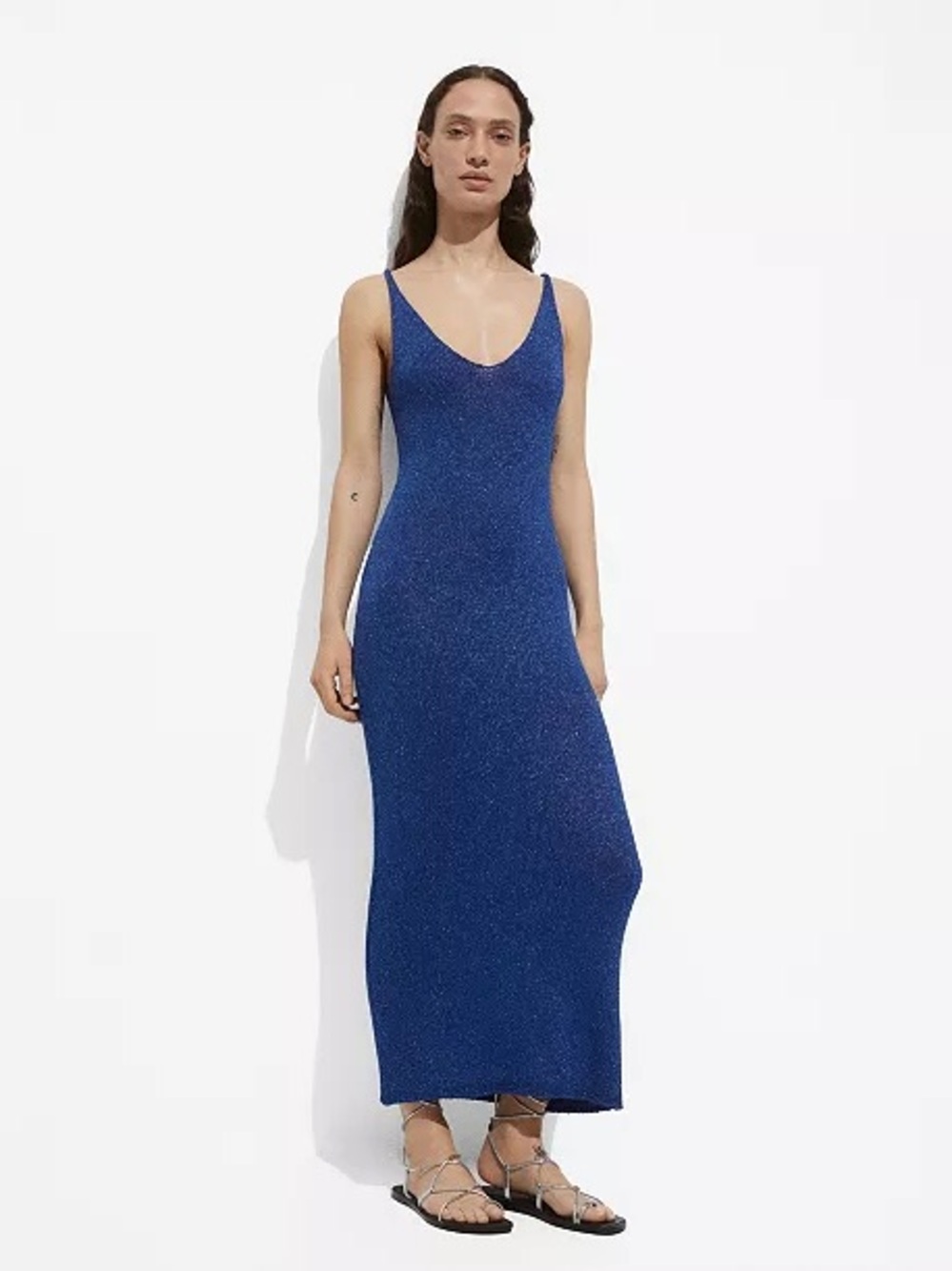 Mango Knit Shimmer Maxi Dress